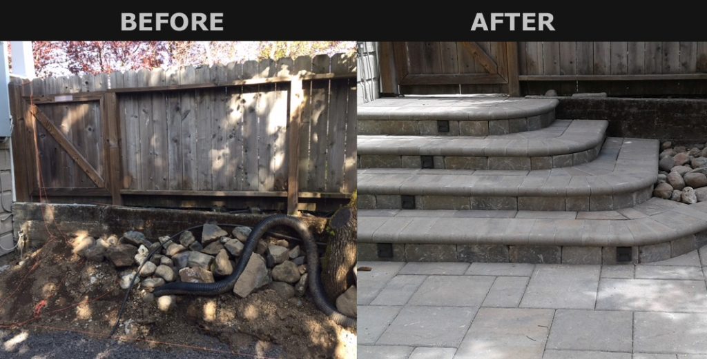 A stepped entry using pavers.