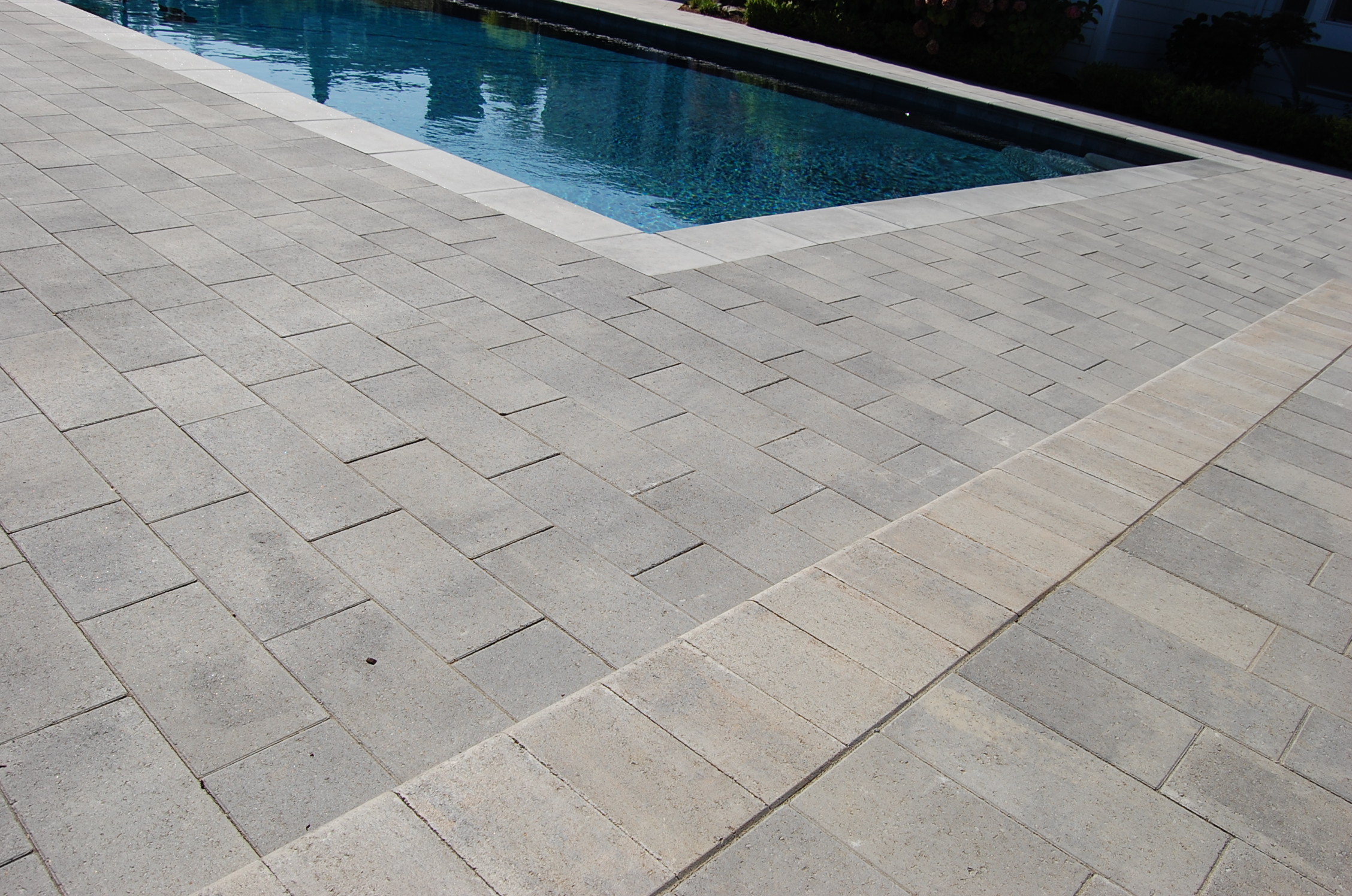 Stone paver pool deck by the Legacy Paver Group in Santa Rosa, CA.